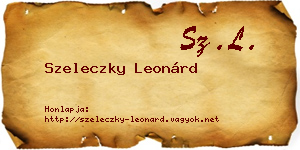 Szeleczky Leonárd névjegykártya