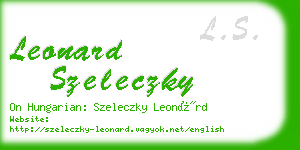 leonard szeleczky business card